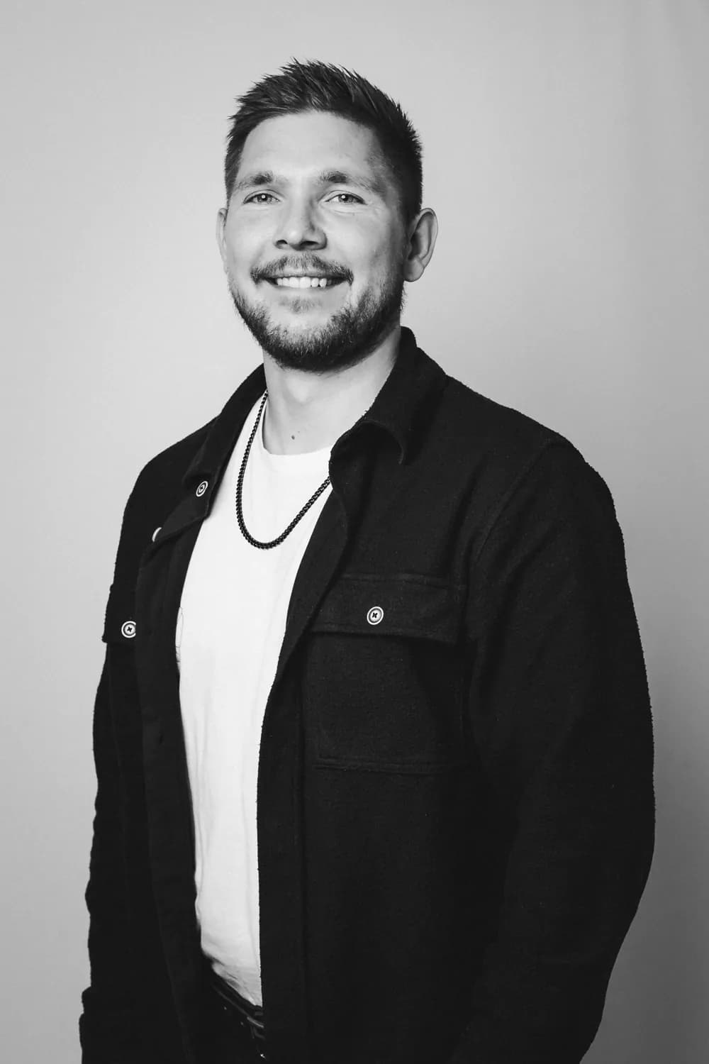 Black and white portrait of Bjørn Nyborg
